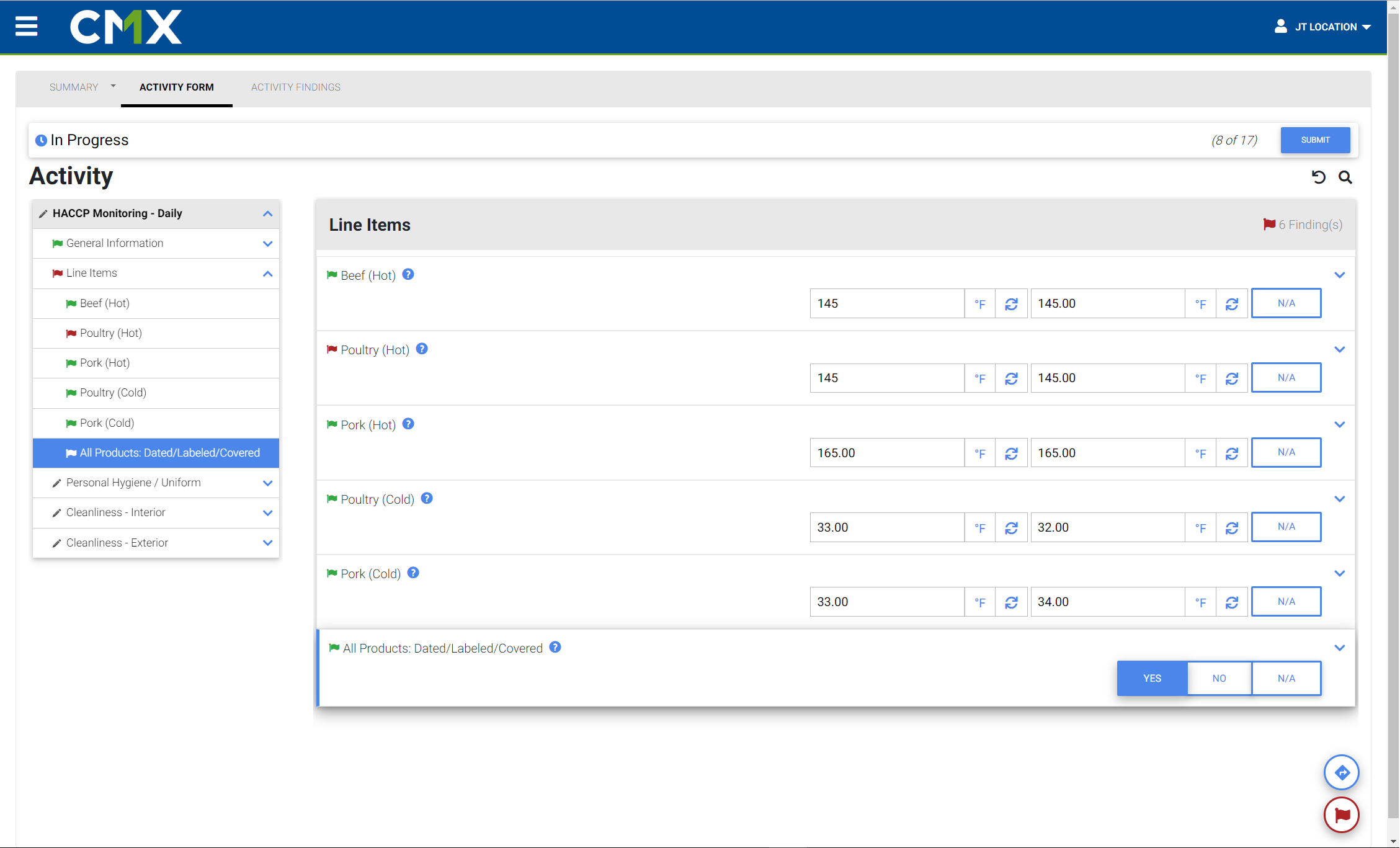010 - Activity Studio - 8 Form Audit View - HACCP-1