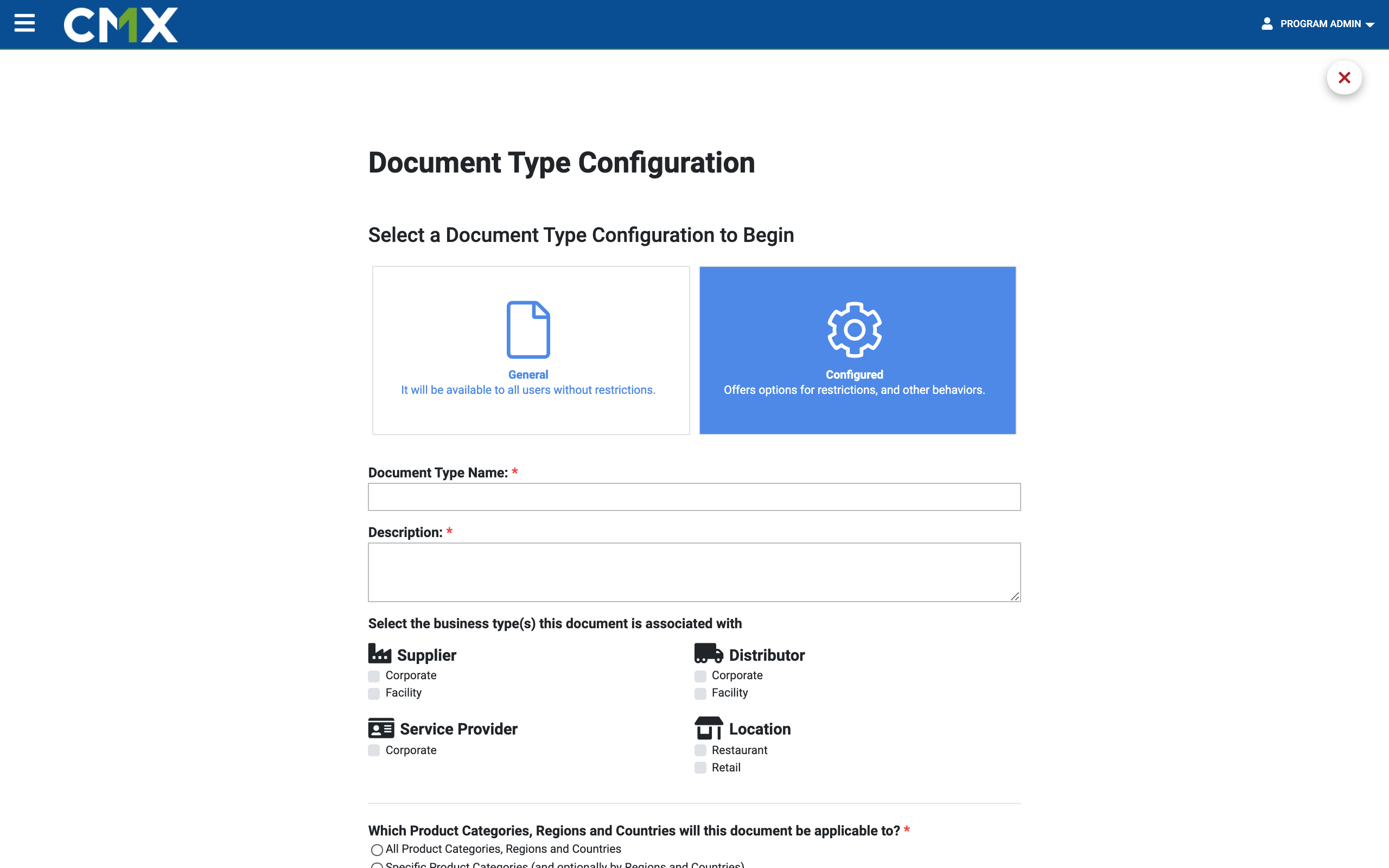 Document Type Configuration_Step 1